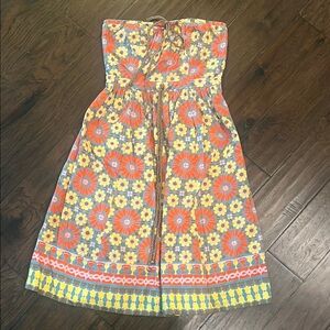 Plenty by Tracy Reese Strapless Dress with Floral Accents 2 EUC